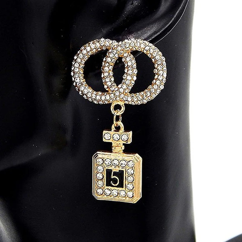 Pave Infinity Link Perfume Charm Earrings