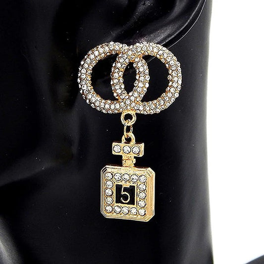 Pave Infinity Link Perfume Charm Earrings