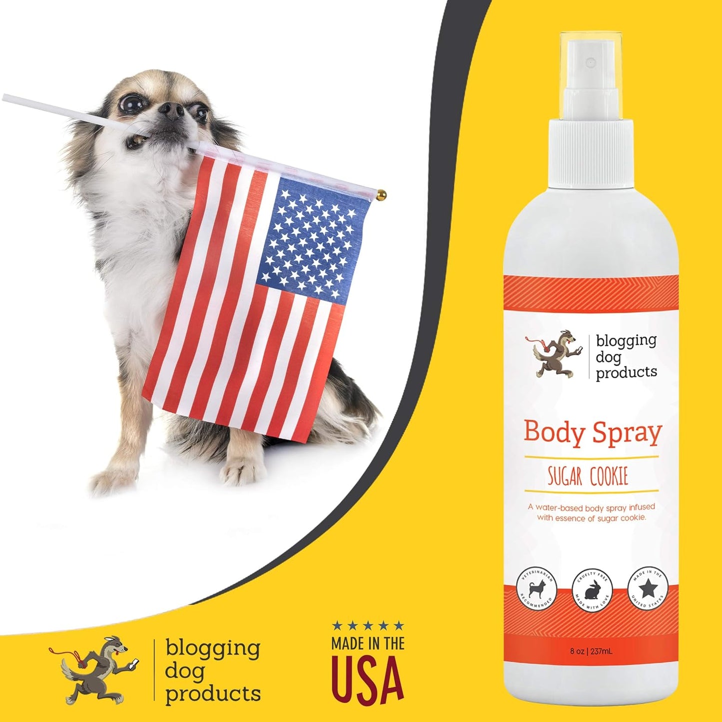 Dog Deodorizing Spray – Long-Lasting Dog Cologne & Pet Odor Eliminator – Sugar Cookie Scented Dog Perfume for Smelly Dogs – Safe, Refreshing Dog Grooming Spray