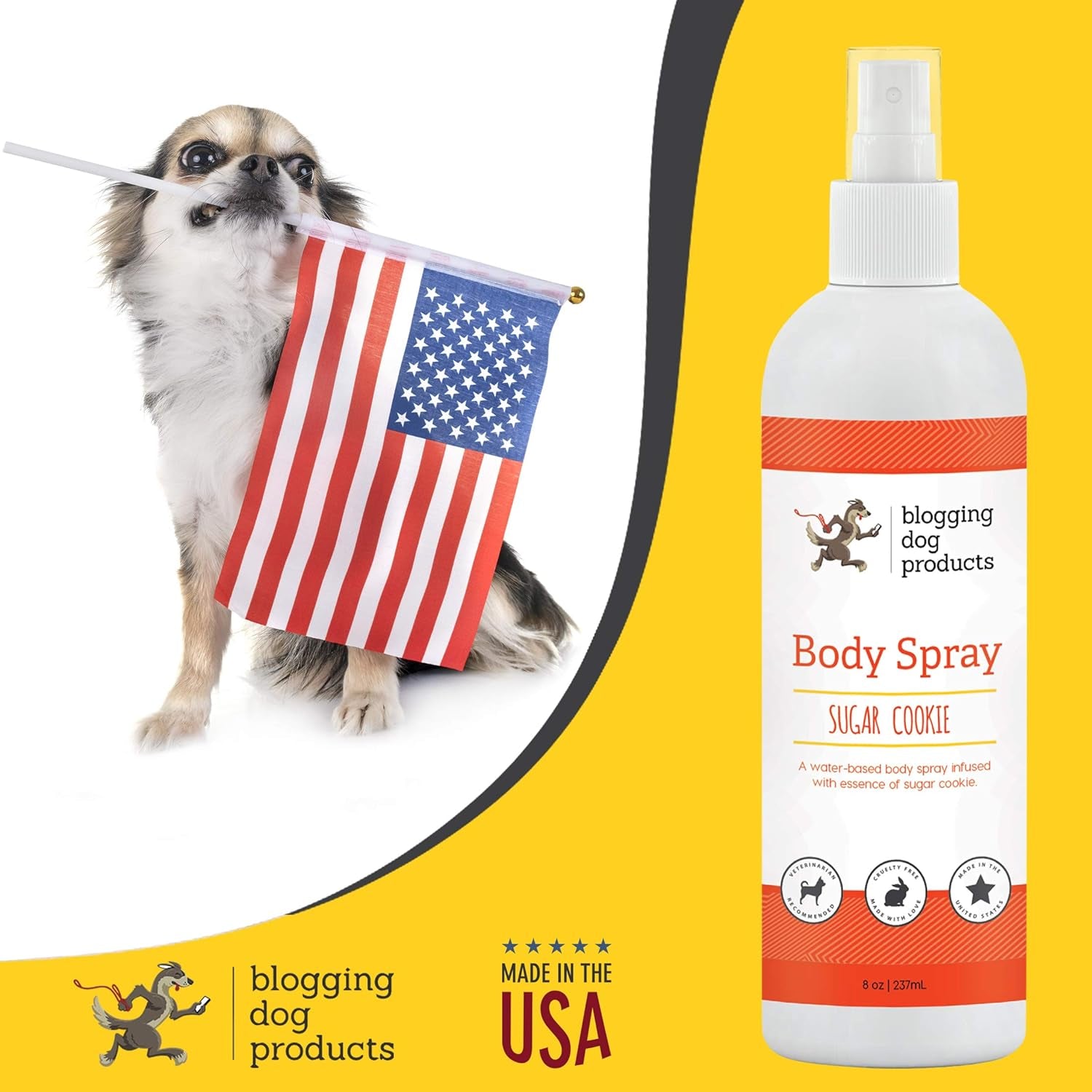Dog Deodorizing Spray – Long-Lasting Dog Cologne & Pet Odor Eliminator – Sugar Cookie Scented Dog Perfume for Smelly Dogs – Safe, Refreshing Dog Grooming Spray